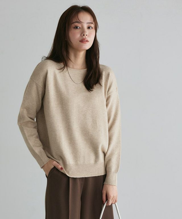 167cm / 杢ベージュ / ボートネック / M