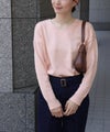 163cm / パウダーピンク / Vネック / M