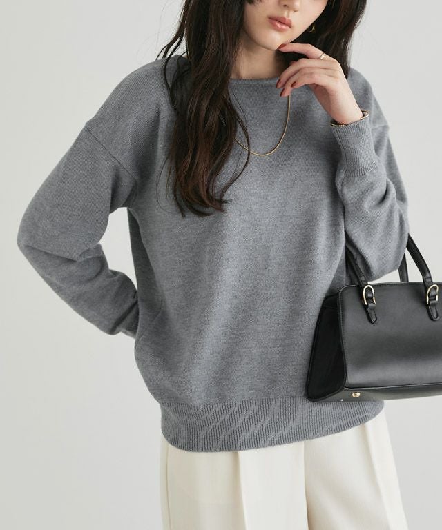 160cm / 杢チャコール / ボートネック / M