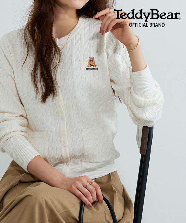 TeddyBear]ケーブルポケットニットカーディガン【shiho channelさん