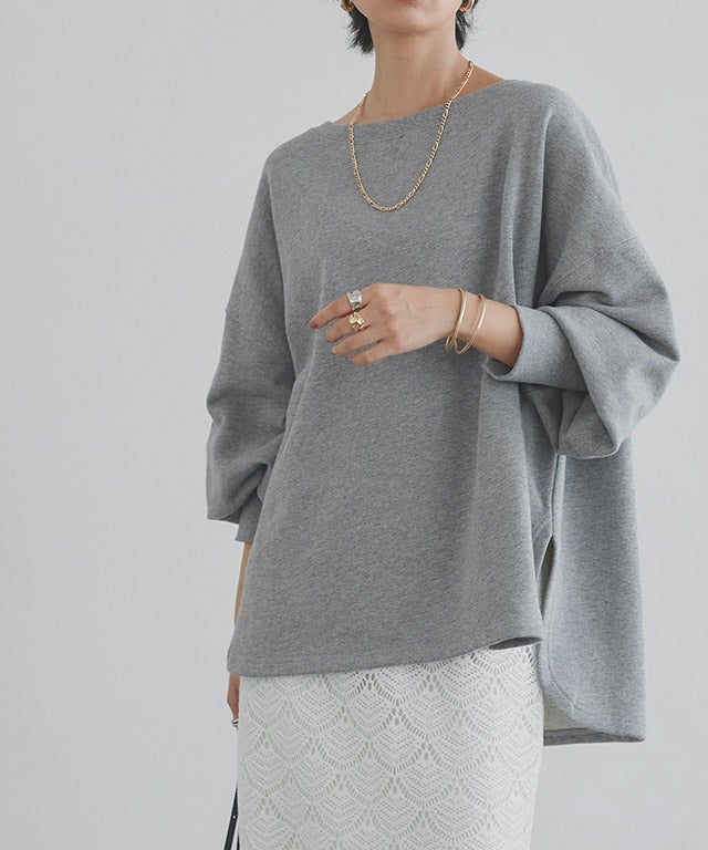 [RASW]ボートネックルーズプレーティングスウェット
