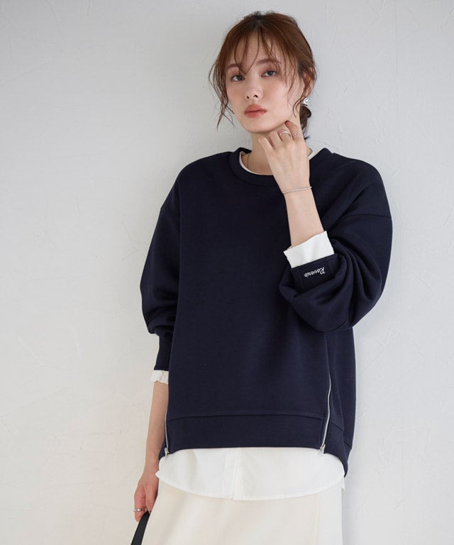 アウトレットSALE！】【刺繍入り】サイドジップダンボールスウェット