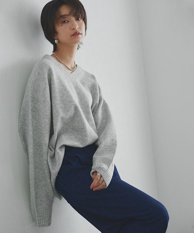 RASW]Vネックウールミックスニット 【木村えりなさんYouTube紹介