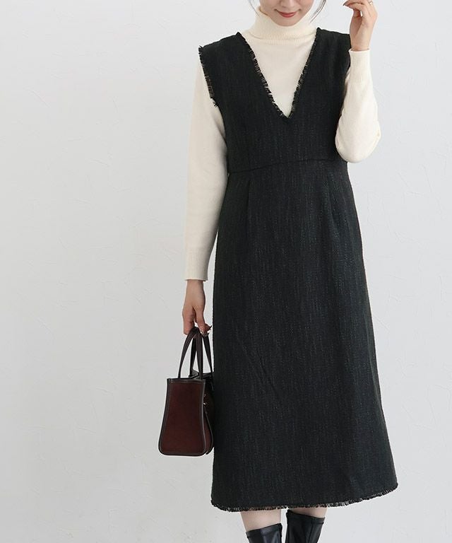 ツイードVネックジャンパースカート | 【公式】Pierrot（ピエロ