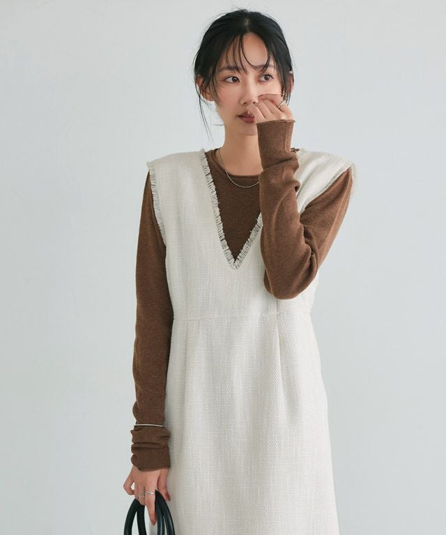 ツイードVネックジャンパースカート | 【公式】Pierrot（ピエロ