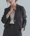 [ECLAM] ゴールドボタンクロップドジャケット