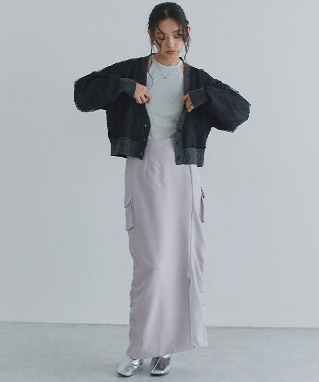 163cm / ブラック×グレー / M