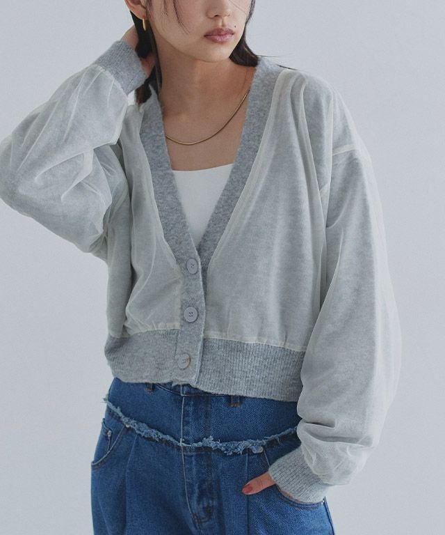 163cm / ライトグレー×アイボリー / M