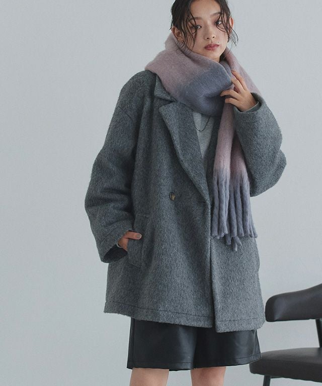 163cm / ピンク×グレー / M