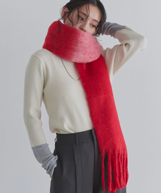 163cm / レッド×アイボリー / M