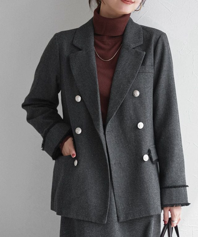 167cm / ヘリンボーン / グレー / M