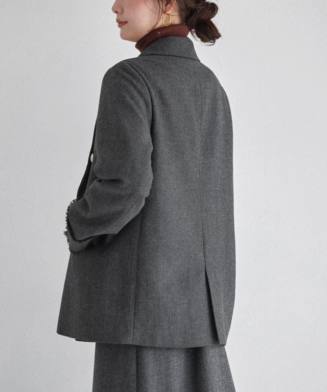 167cm / ヘリンボーン / グレー / M