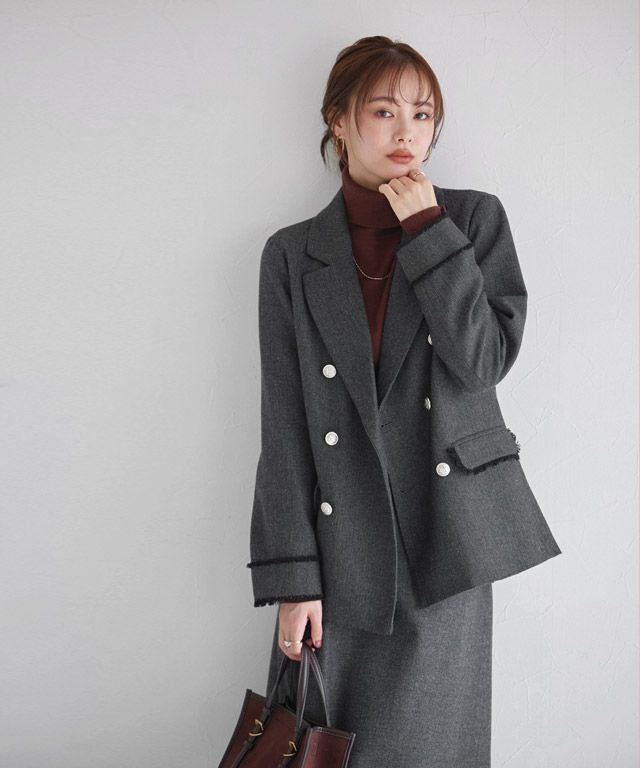 167cm / ヘリンボーン / グレー / M