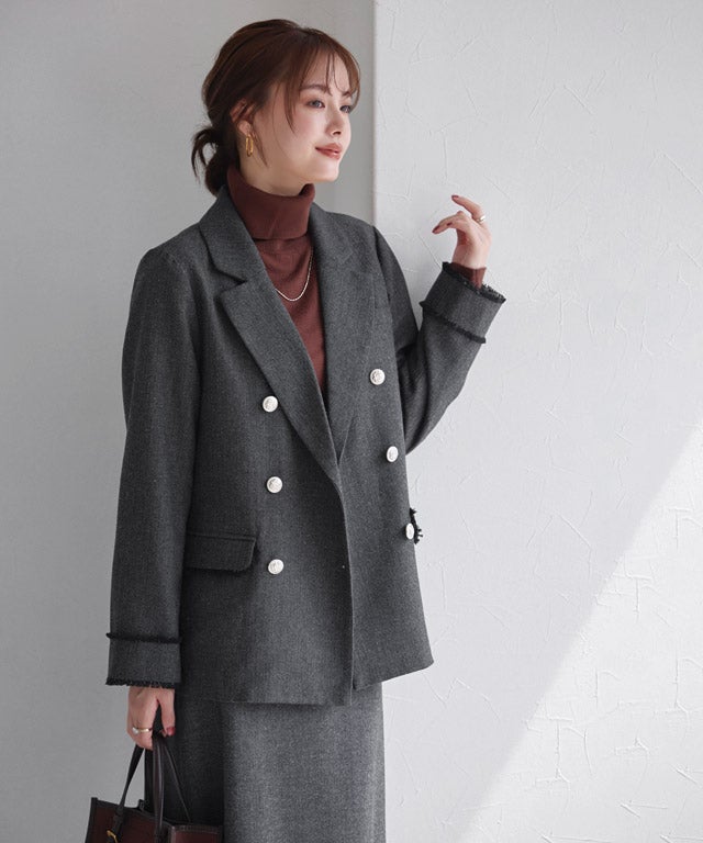 167cm / ヘリンボーン/グレー / M