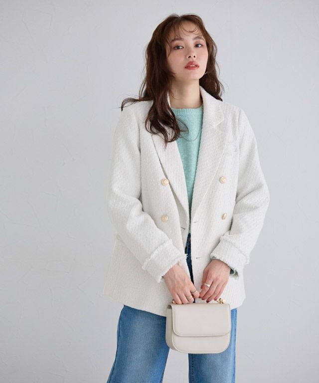 167cm / ツイード / オフホワイト / M