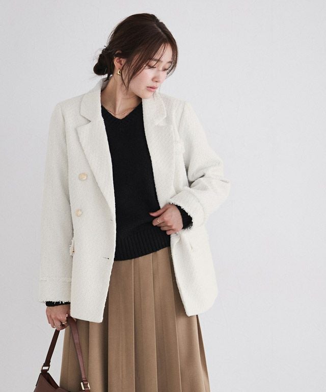 166cm / ツイード/オフホワイト / M