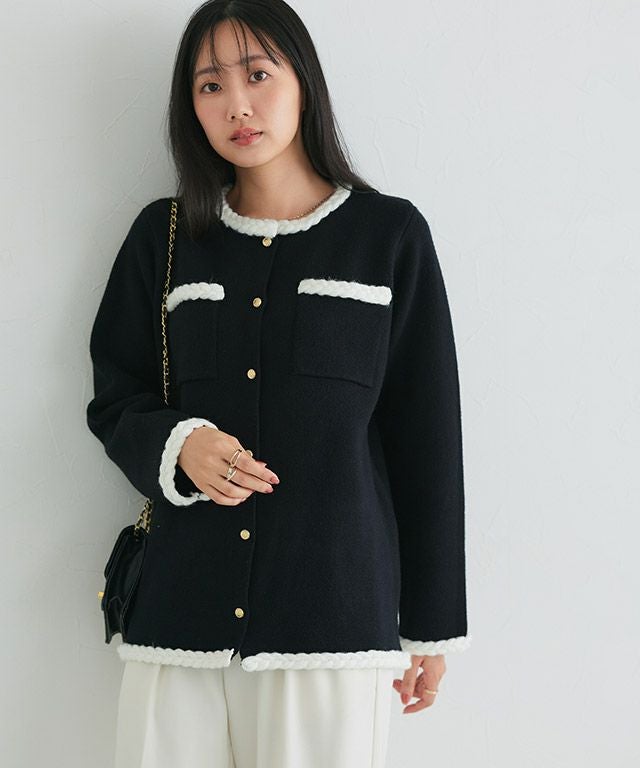 162cm / ブラック×オフホワイト / M