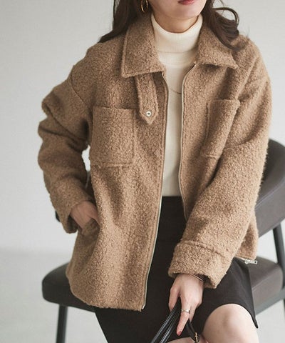 ブークレステンカラーミドル丈コート