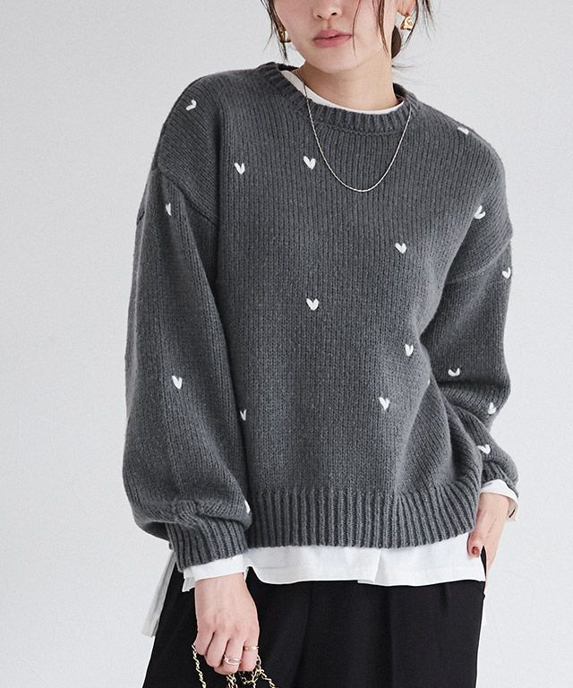 ハート刺繍ニット 【shiho channelさん紹介アイテム】 | 【公式