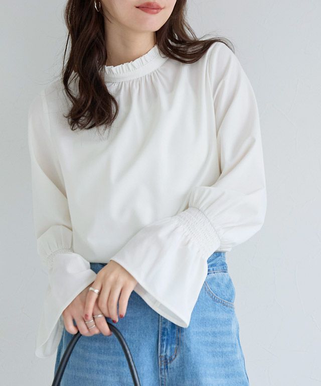 フリル襟シャーリングブラウス【Pierrot】 | 【公式】Pierrot（ピエロ