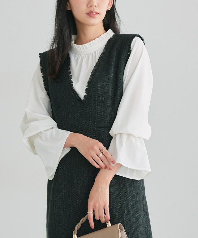 フリル襟シャーリングブラウス【Pierrot】 | 【公式】Pierrot（ピエロ