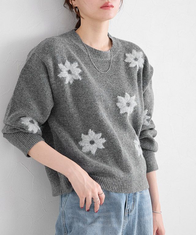 フラワー刺繍ニット | 【公式】Pierrot（ピエロ）レディース