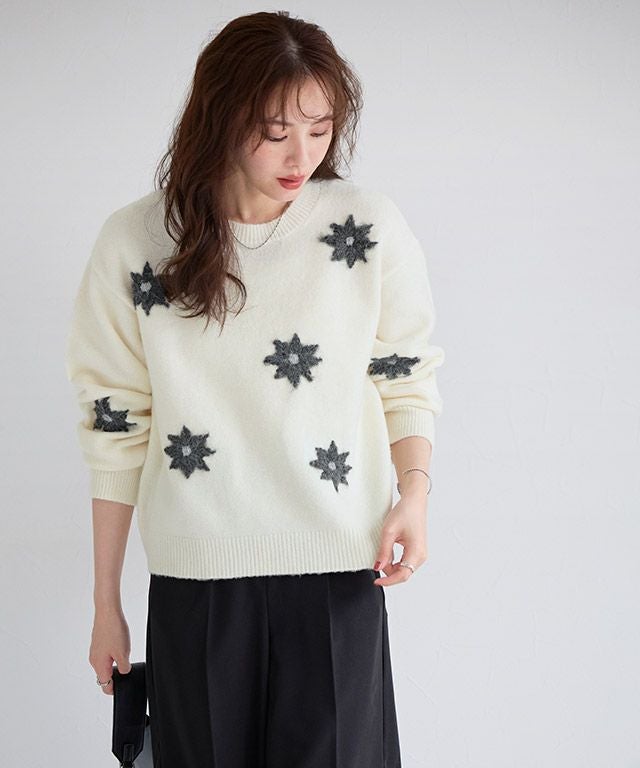 フラワー刺繍ニット | 【公式】Pierrot（ピエロ）レディース