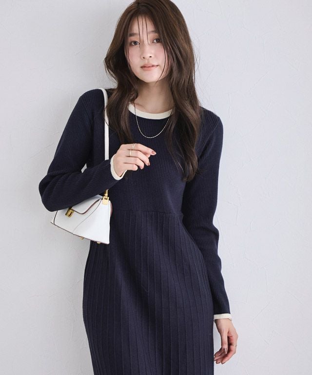 166cm / ネイビー×アイボリー / M