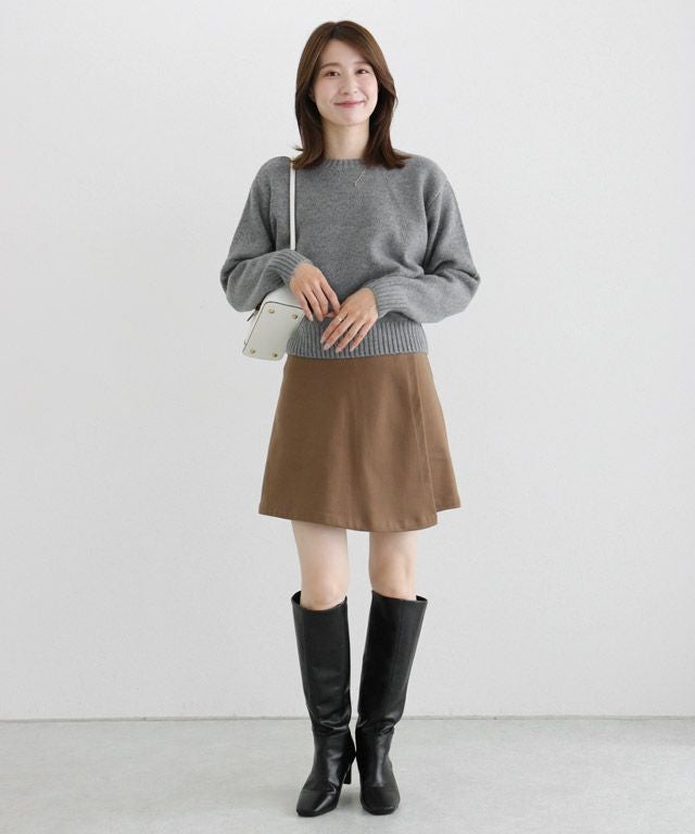 163cm / 無地 / チャコール / クルーネック / M