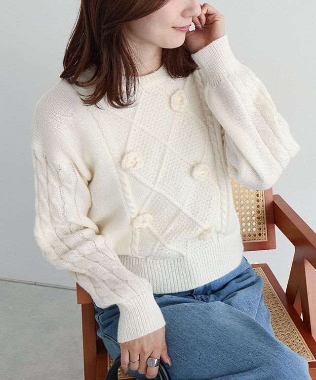 ローズモチーフニット | 【公式】Pierrot（ピエロ）レディース