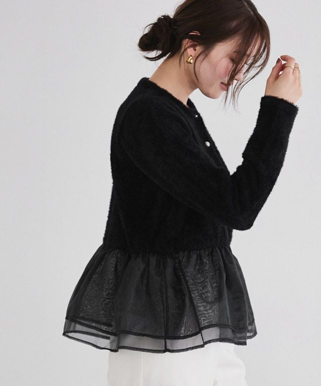 【ブラック】シャギードッキングショートニットトップス ドッキングショートシャギーニット | 【公式】Pierrot（ピエロ
