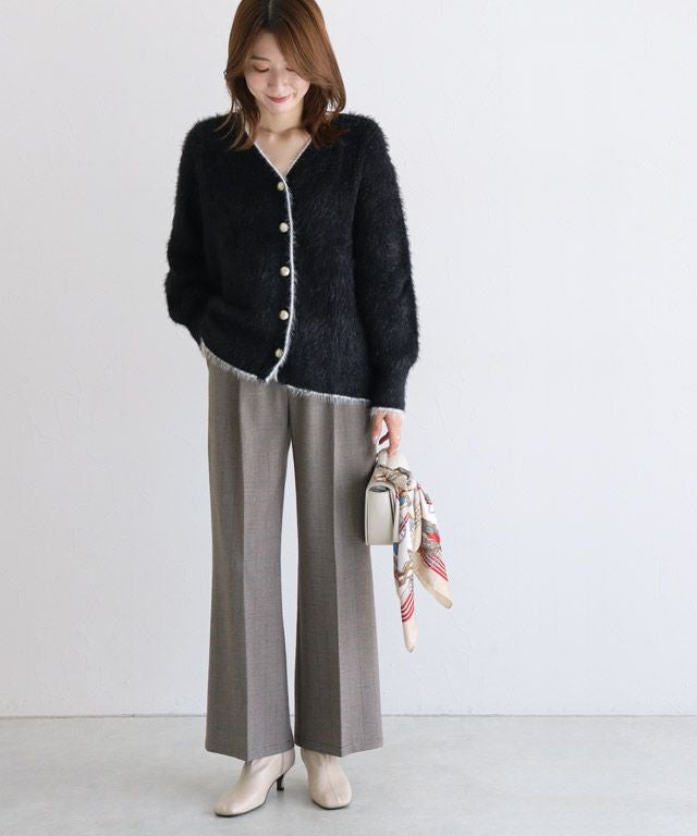 163cm / ブラック×アイボリー / M