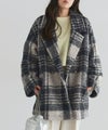 ブークレーチェックPコート