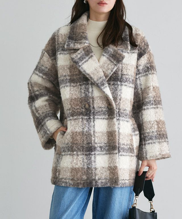 ブークレーチェックPコート | 【公式】Pierrot（ピエロ）レディース