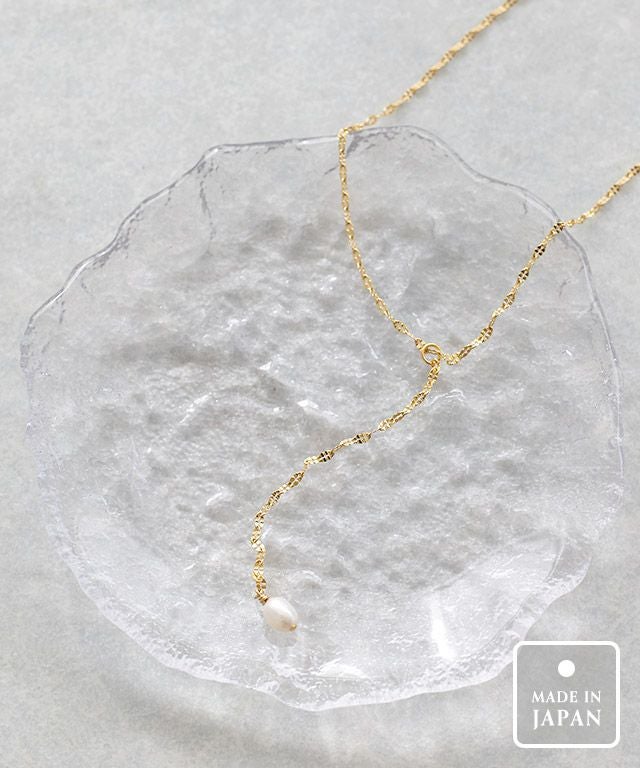 淡水パールデザインチェーンYラインネックレス