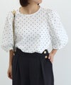 ボリュームスリーブ柄ブラウス【Pierrot】