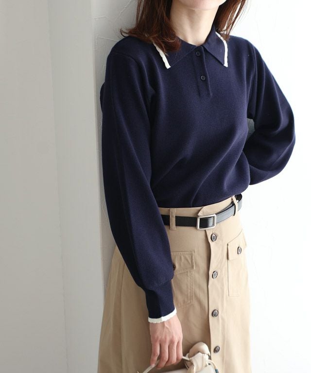 163cm / ネイビー×オフホワイト / M