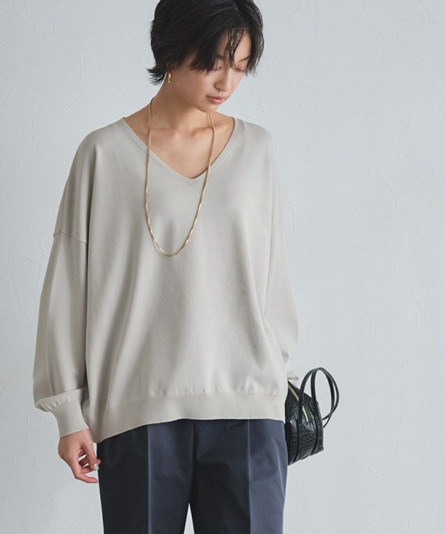 166cm / ライトグレージュ×ダークネイビー / M