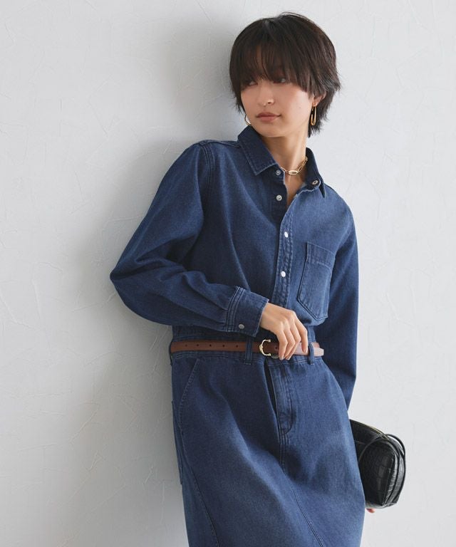 166cm / ブルー×グレージュ / M