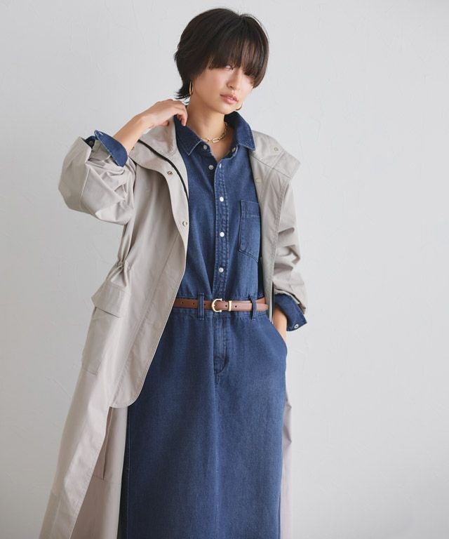 166cm / ブルー×グレージュ / M