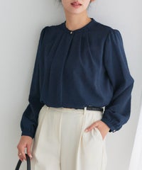 タックデザインドビーシフォンブラウス【Pierrot】
