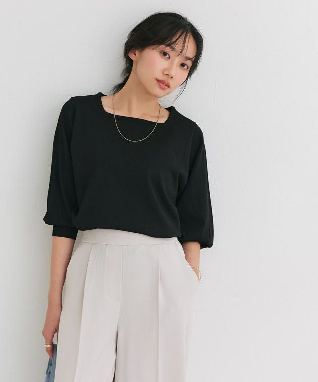 接触冷感/UV/ウォッシャブル】バルーンスリーブニット◇送料無料