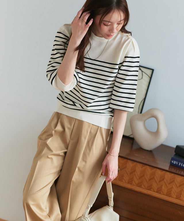 167cm / オフホワイト×ブラック / M