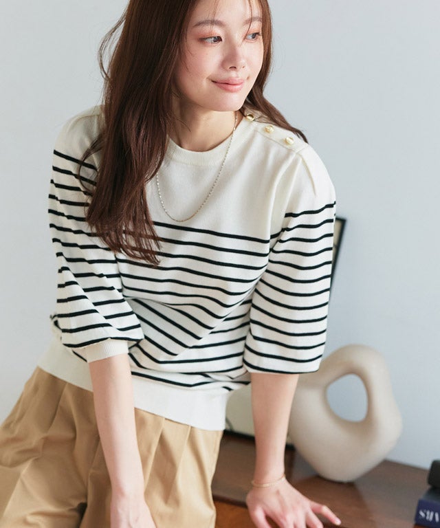 167cm / オフホワイト×ブラック / M