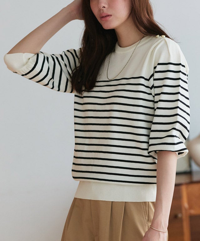 167cm / オフホワイト×ブラック / M