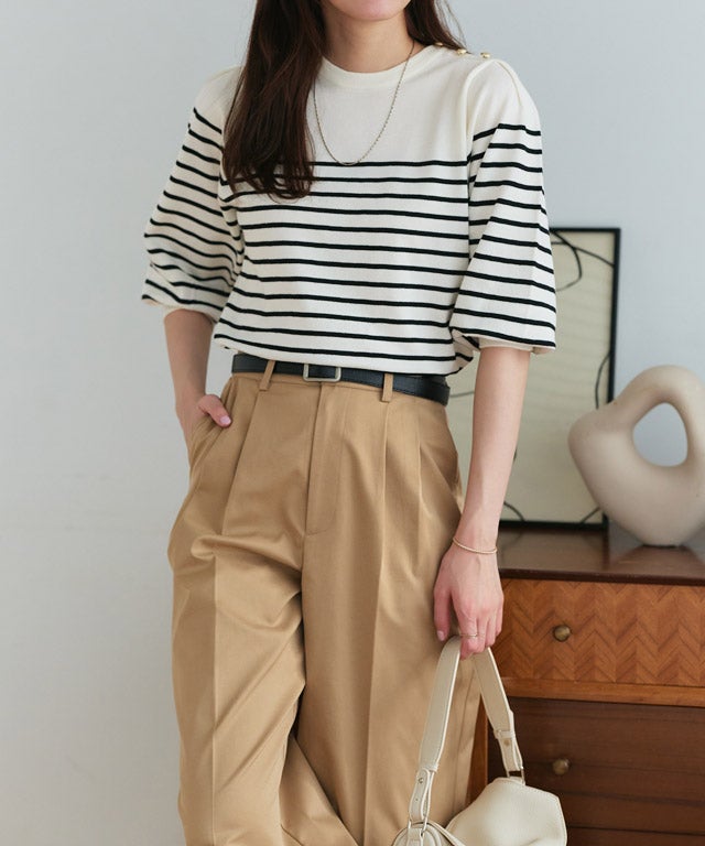 167cm / オフホワイト×ブラック / M