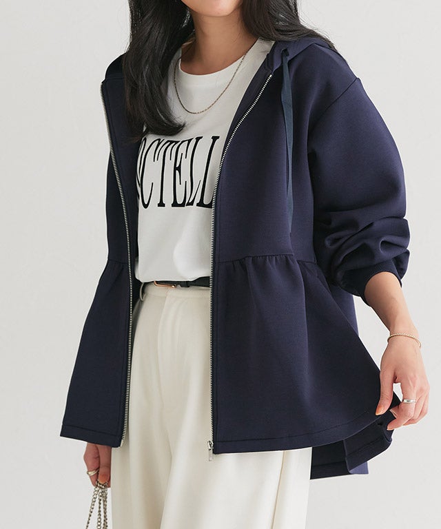 ダンボールヘムフレアパーカー