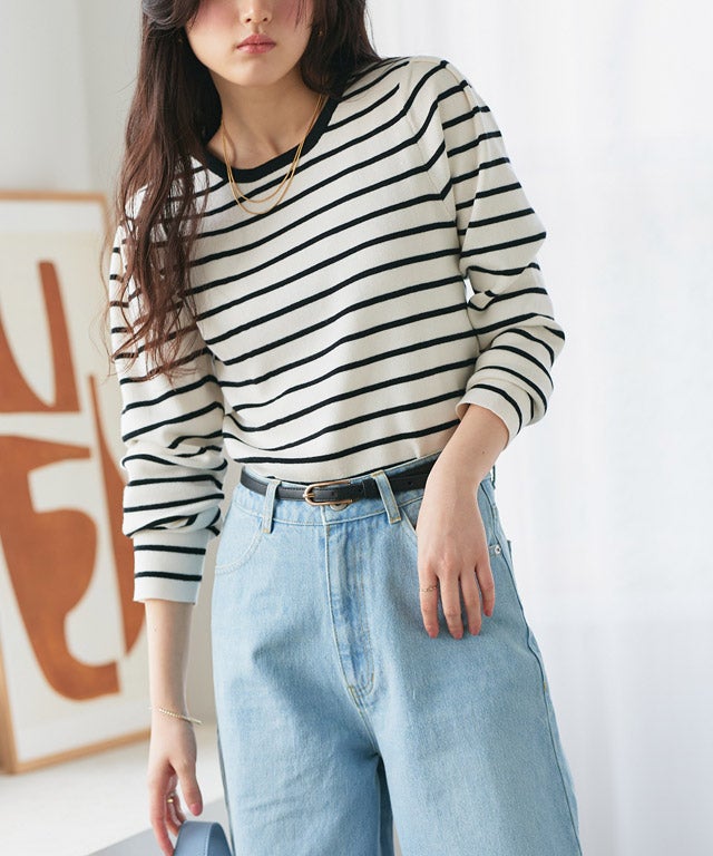 160cm / オフホワイト×ブラック / M