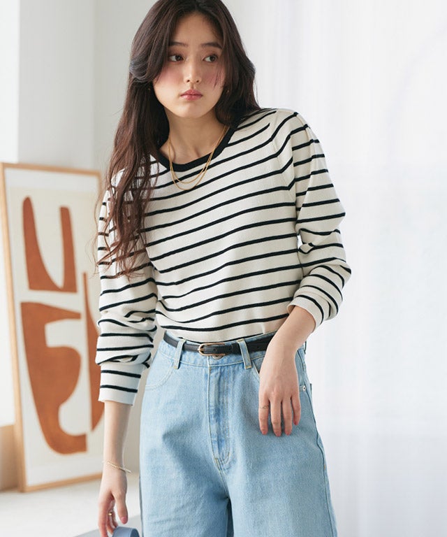 160cm / オフホワイト×ブラック / M