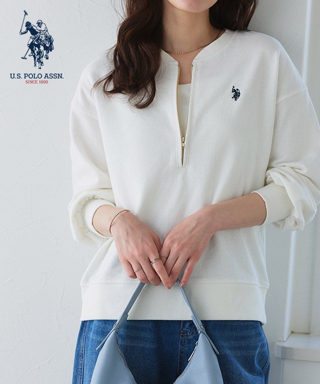【U.S.POLO ASSN.】ハーフジップスウェット